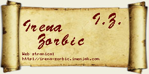 Irena Zorbić vizit kartica
